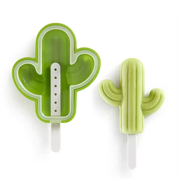 Cactus Shape Colorful Silicone Ice Cream Popsicle Mold