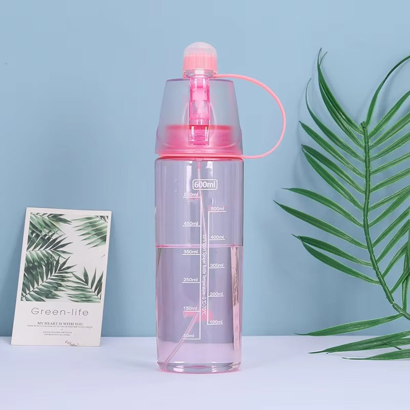 Portable Sports Spray And Drinking Bottle Large Capacity 600ml