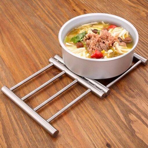 Stainless Steel Expandable Hot Pot Rack Stand for Kitchen Dinning Table