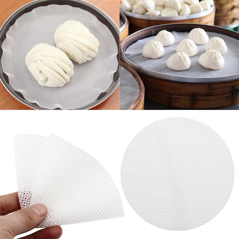 Round Steamer Mesh Pad for Buns Dumplings Dim Sum Pack Of 3