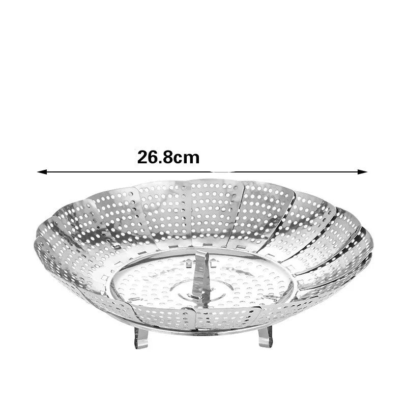 Stainless Steel Expandable Folding Dish Steamer Basket Mesh Vegetable Cooker Steamer Expandable