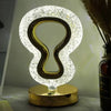 Halogen Decorated Crystal Table Lamp Acrylic Border Bedside Night Light Elegant Nightstand Lamp