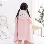 Cute Cartoon Hooded Fleece Kids Bath Towel