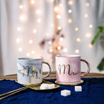 Mr And Mrs Marble Coffee Mug Set Wedding Gifts For Couples