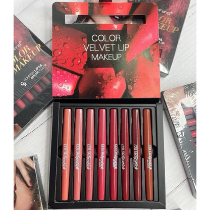 HengFang 2in1 Matte Lipstick Plus Lip Liner Pack Of 8