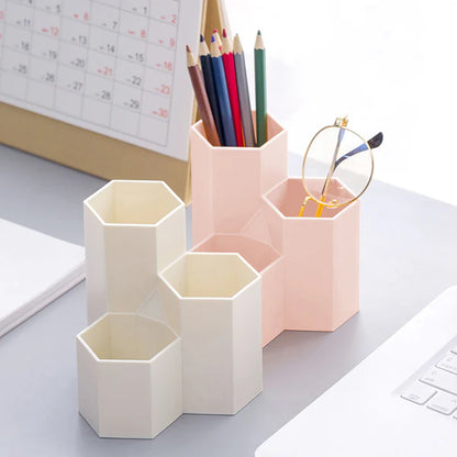 Multipurpose Hexagon Shape Brushes Pencil Pot Holder Organizer