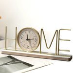 Home Clock Modern Metal Home Clock With Wooden Base Desktop Clock