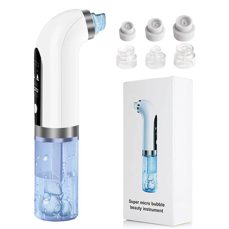 HydraFacial Pore Vacuum Blackhead Remover 2in1 Deep Cleansing and Hydrating Pimple Extractor Tool With 6 Suction Heads 3 Gears Adjustable