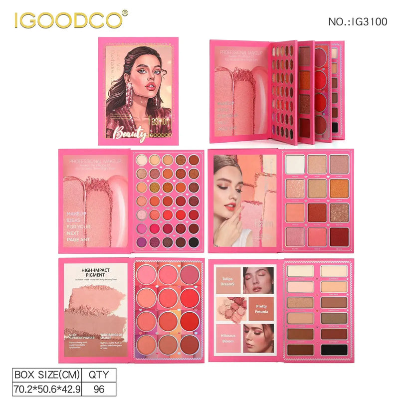 IGOODCO Fashion Beauty Eyeshadow Face &amp; Body 96 Colors Book Palette