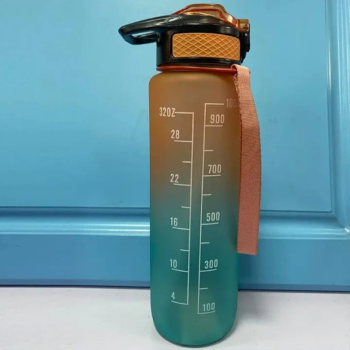 Motivational Portable Time Mark Sports Water Bottle Approx Capacity 1 Liter