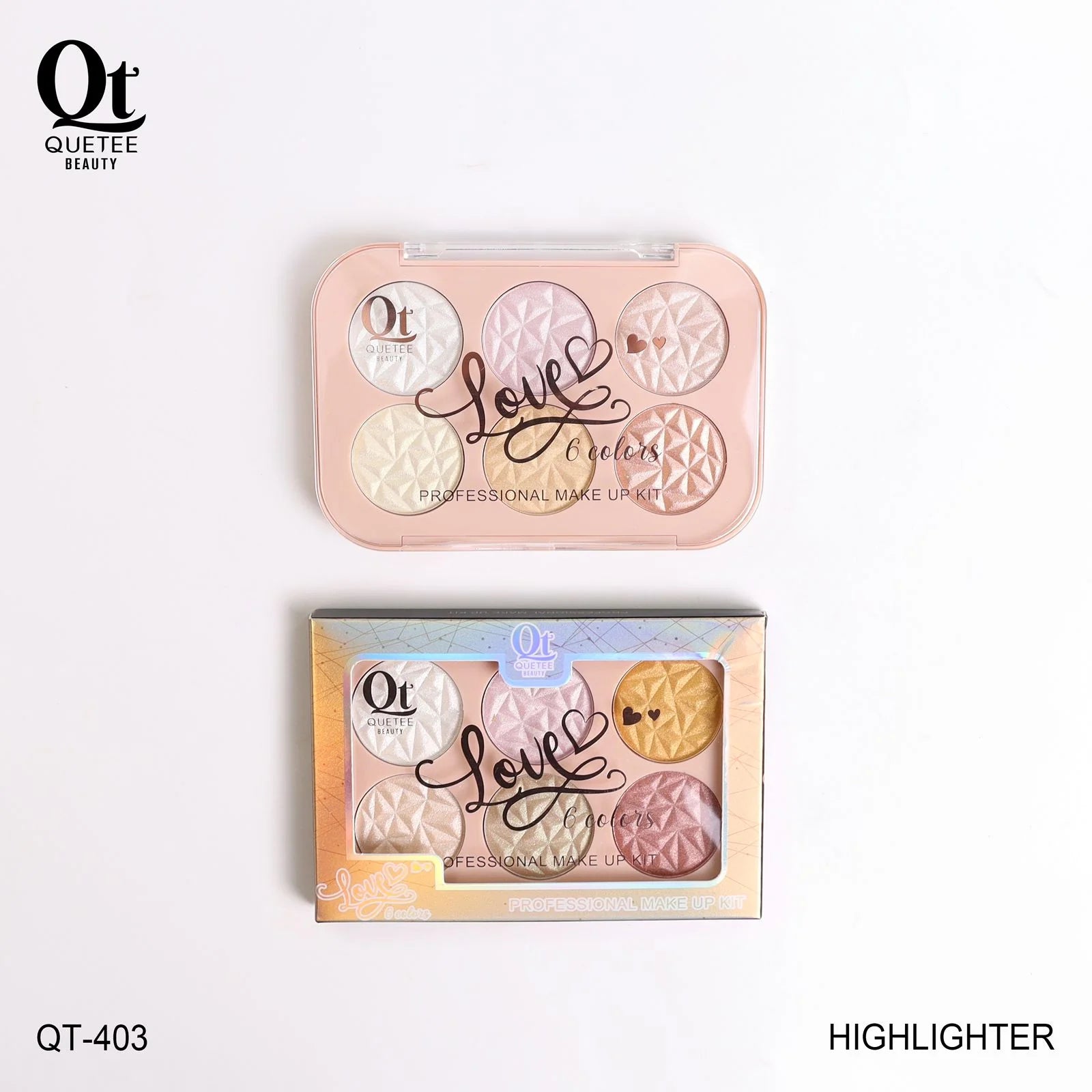 Quetee Beauty 6in1 Shimmer Highlighter Palette