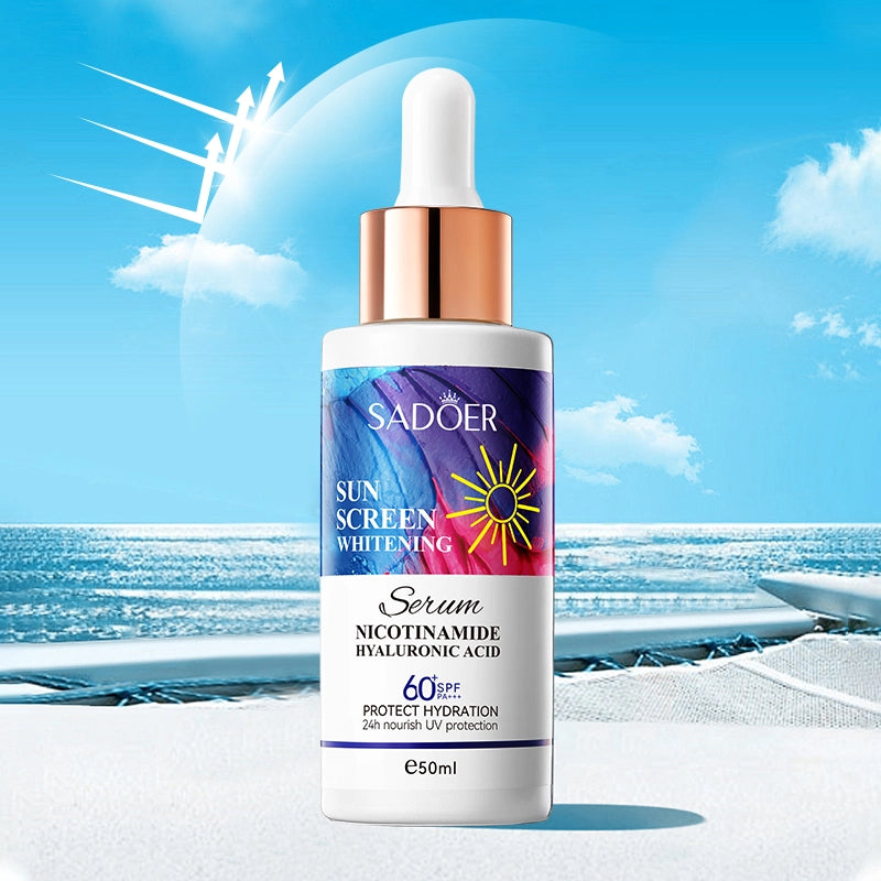 SADOER SPF60+ PA+++ Sunscreen Whitening Nicotinamide Hyaluronic Acid Serum Nourish Full Band Sun Protection 50ml