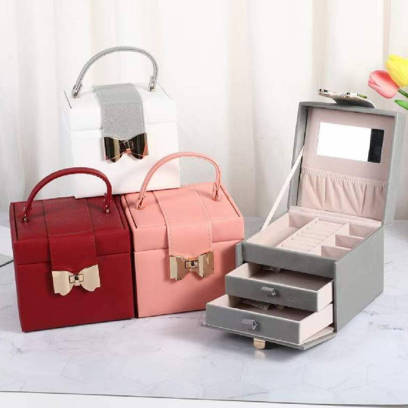 Multipurpose Jewelry Box With 2 Drawer High Quality With Mirror