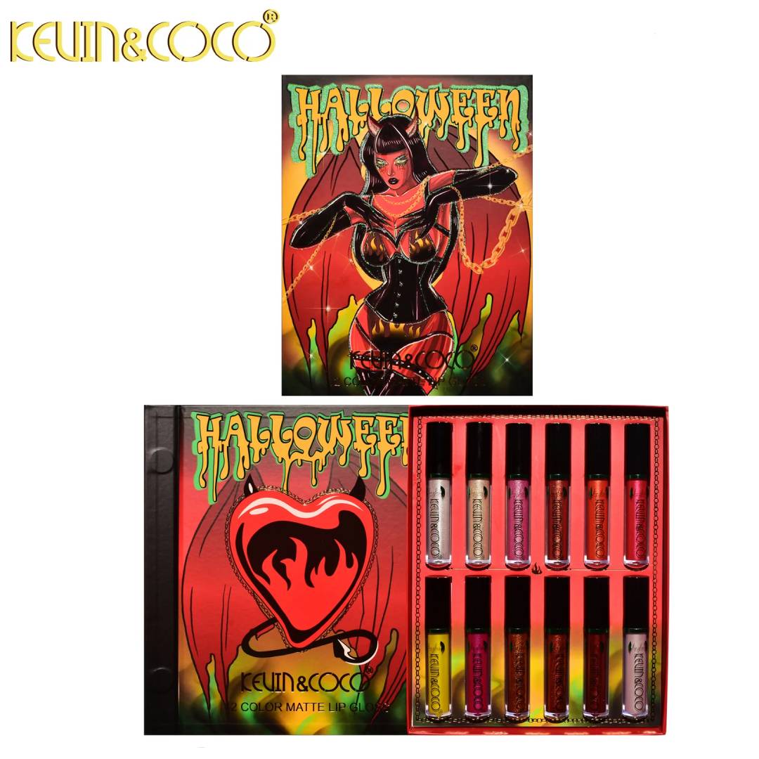 KEVIN & COCO Halloween Edition 12-Color Evil Queen Lip Gloss Set