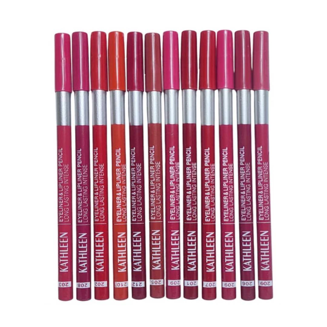 Kathleen Stay True Color Eyeliner And Lip Liner Nude Lip Pencils 12Pcs Pack