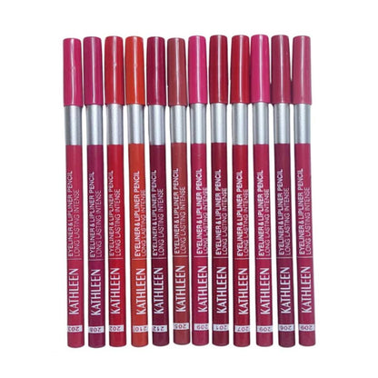 Kathleen Stay True Color Eyeliner And Lip Liner Nude Lip Pencils 12Pcs Pack