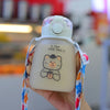 Kids Cartoon Glass Water Bottle Mug Animal School Drinking Water Straw Cup Gravity Ball Straw Thermos Bottle