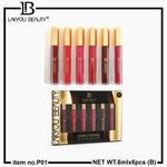 Lakyou Beauty Show Stopping Matte Allure Liquid Lipstick Waterproof Long Lasting Non Drying 6Pcs Set