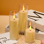 Led Flameless Candle Light With Glass Battery Powered Operated