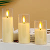 Led Flameless Candle Light With Glass Battery Powered Operated