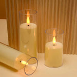 Led Flameless Candle Light With Glass Battery Powered Operated