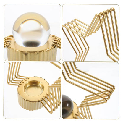 Luxury Star Shape Metal Ornament With Crystal Ball Unique Design For Table Decor