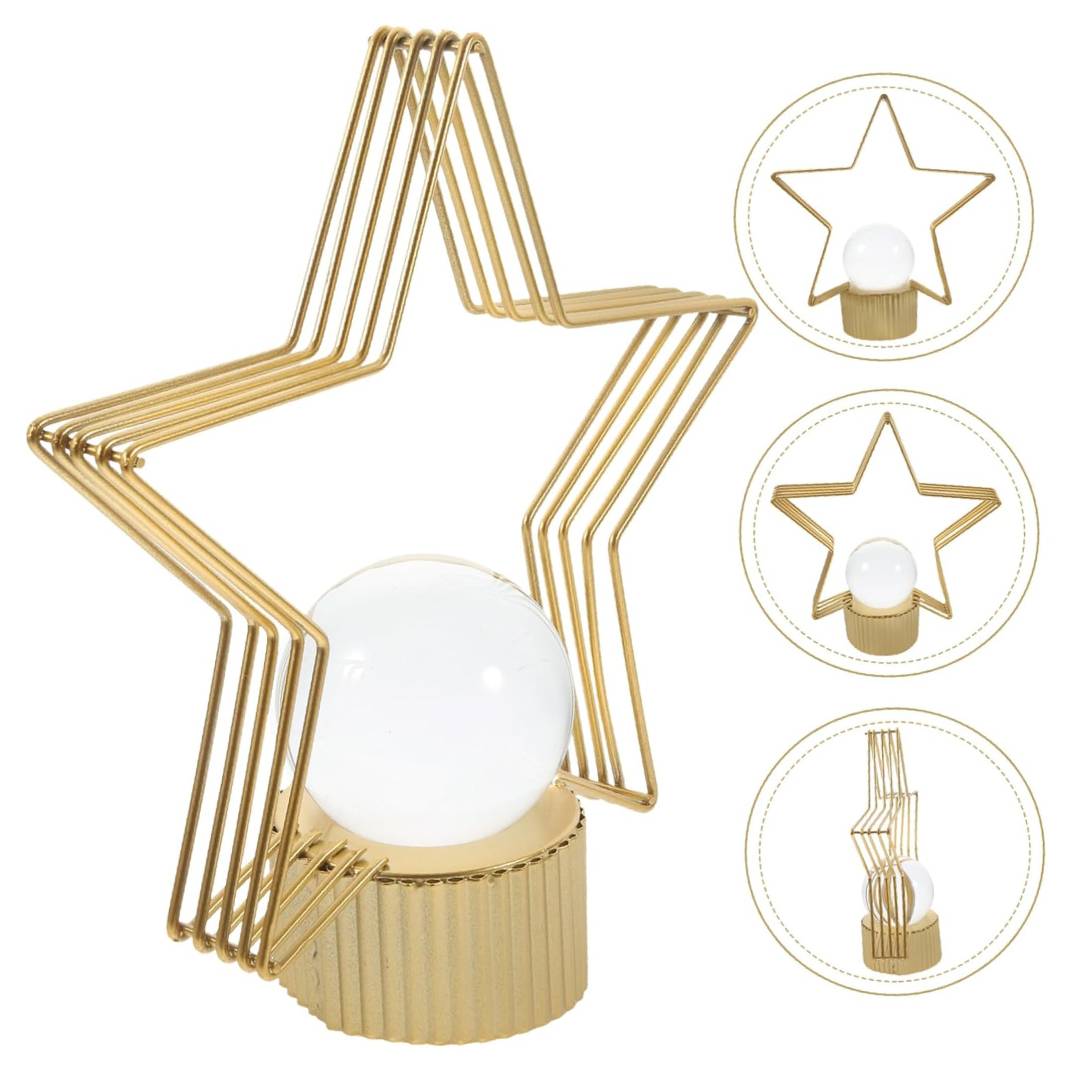 Luxury Star Shape Metal Ornament With Crystal Ball Unique Design For Table Decor