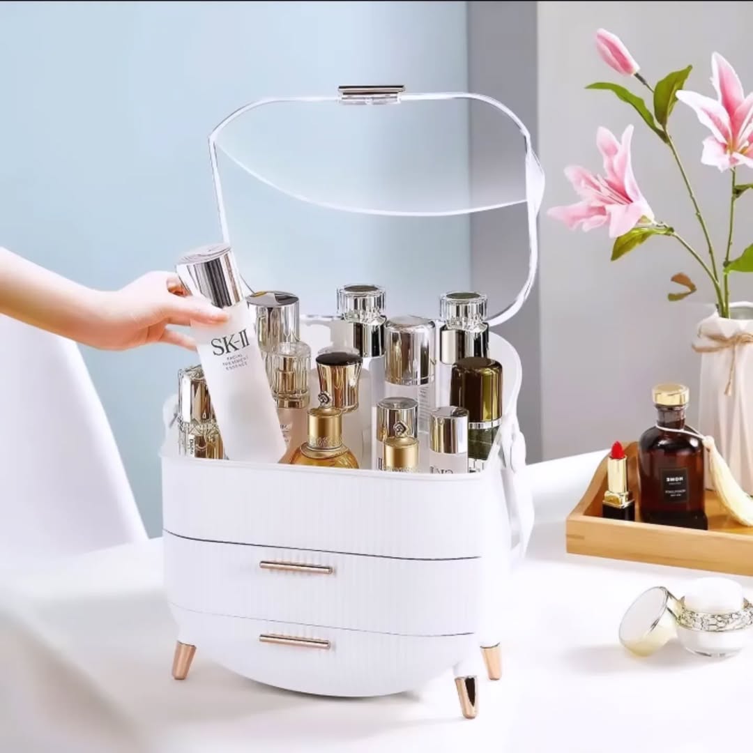 Multipurpose Extra Large Capacity Luxury Cosmetic Organizer With 2 Drawer