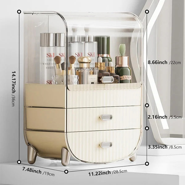 Multipurpose Modern Large And Luxury Cosmetic Organizer With 2 Drawer