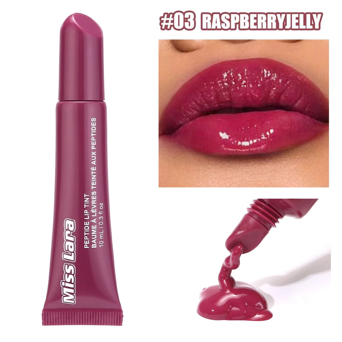 Miss Lara Peptide Lip Tint Plumping Gloss 4Pcs Set