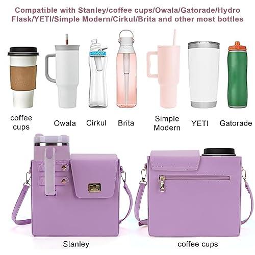 Stanley Tumbler Leather Carry Cross Body Bag With Storage Pocket