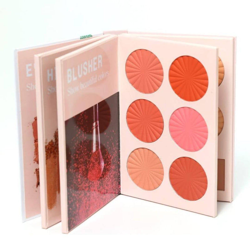 Mocallure 4 Fold Eyeshadow Highlighter Blusher Concealer Makeup Book Palette