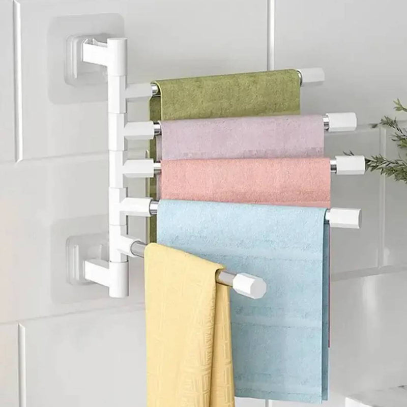 Multi Layer Hanging Folding Towel Rack Wall Hanging Rotary Towel Rack Aluminum Swing Arms Towel Rack