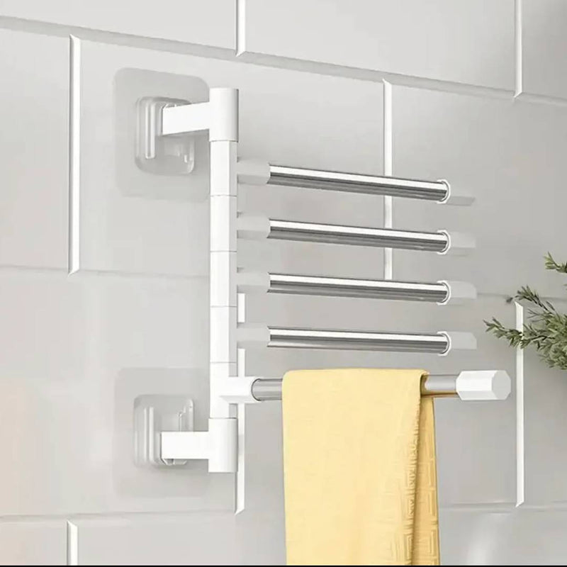 Multi Layer Hanging Folding Towel Rack Wall Hanging Rotary Towel Rack Aluminum Swing Arms Towel Rack