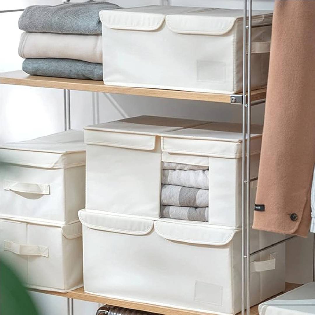 Multi Layer Partition Foldable Tabletop Storage Box Cloth Wardrobe Organizer