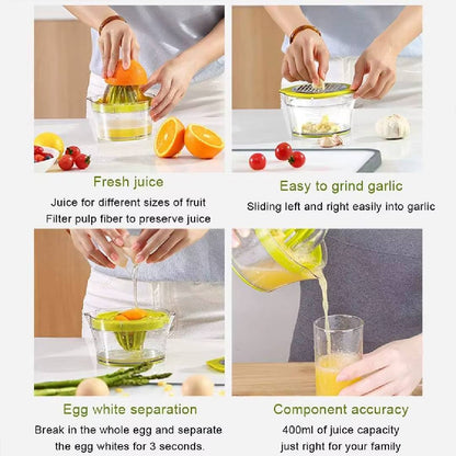 Multifunction Manual Hand Squeezer 4in1 Juicer With Grater Acrylic