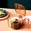 Multifunctional Acrylic 4 Grid Spice Storage Spice Seasoning Container With Lid And Handle