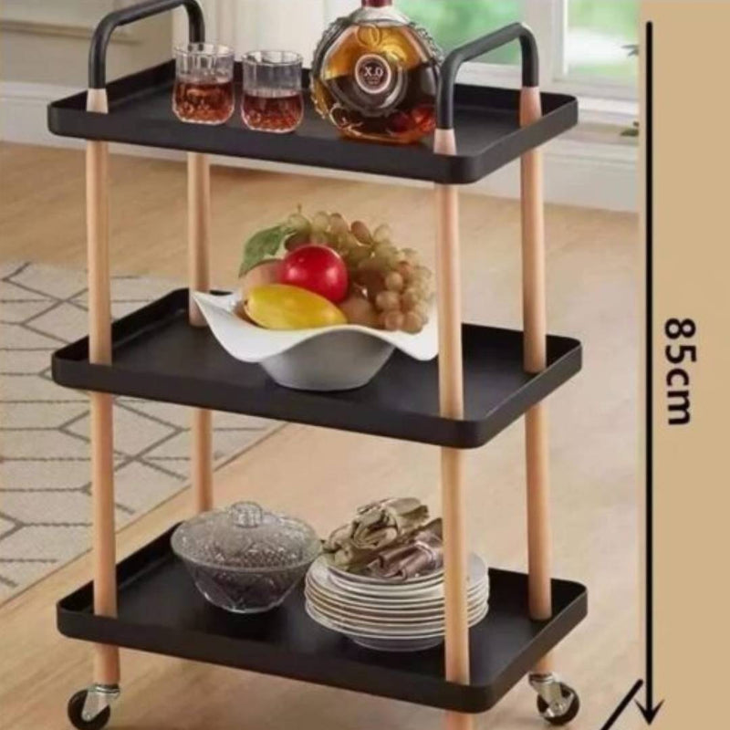 Multifunctional Creative 3 Layer Storage Cart Rack For Kitchen Food Serving Trolley