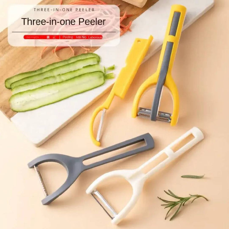 Multifunctional Stainless Steel 3in1 Kitchen Vegetable Fruit Peeler Scraper