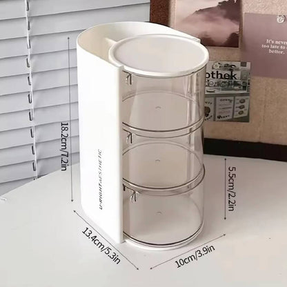 Multifunctional 2in1 Multi Layer Rotating Cosmetic Storage Box Makeup Organizer