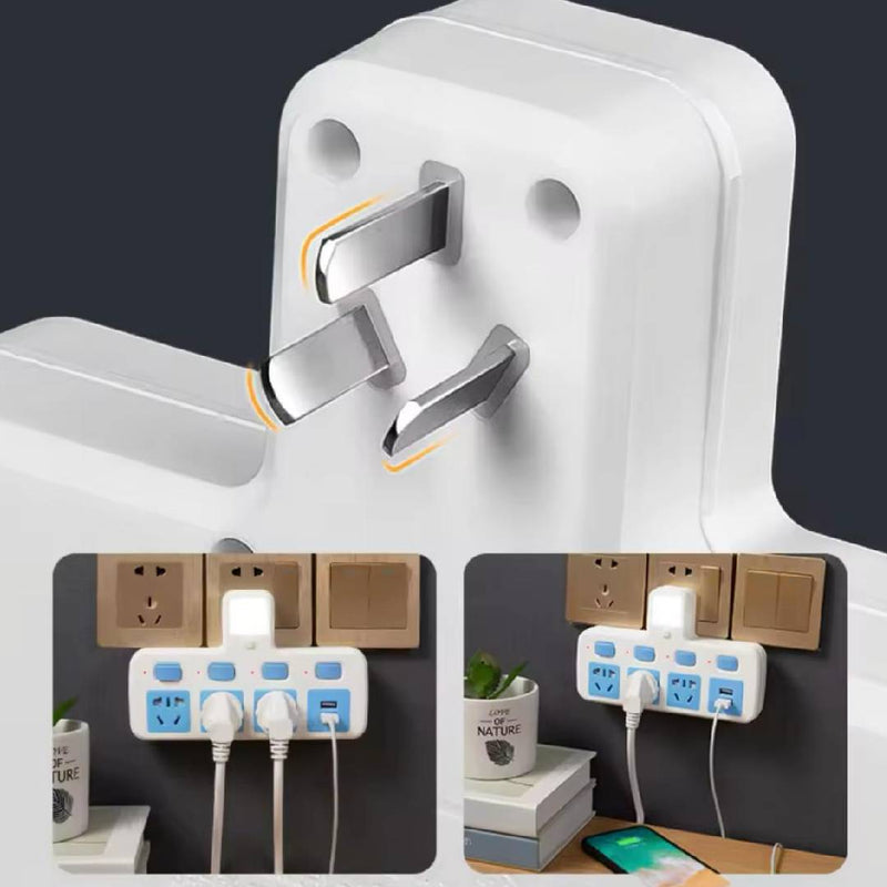 Multiport Power Wireless Universal Outlet Plug Adapter with Independent Switch Button And USB Ports Travel Electrical Socket Extension