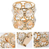 Multipurpose Round Shape Crystal And Gold Nug Pen Makeup Brush Holder