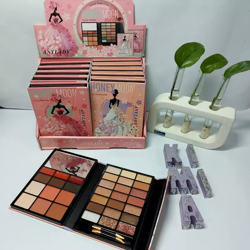 Any Lady Honeymoon Makeup Highlighter Blusher Lipstick Eyebrow Powder Eyeshadow Palette