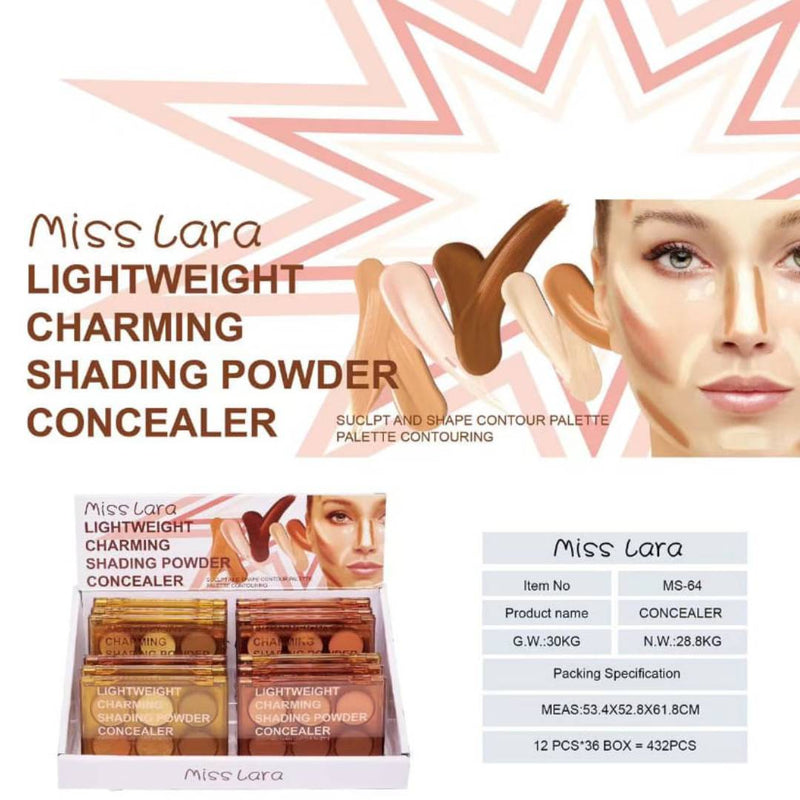 Miss Lara 6 Colors Lightweight Charmthing Shading Powder Concealer Eyeshadow Palette