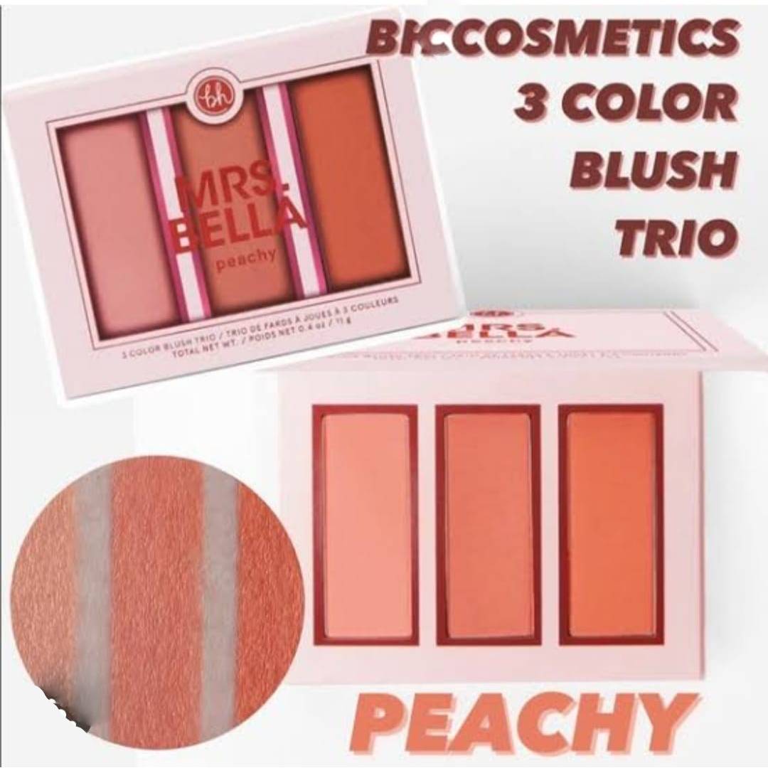 BH COSMETICS MRS.BELLA 3 COLOR BLUSH PEACHY