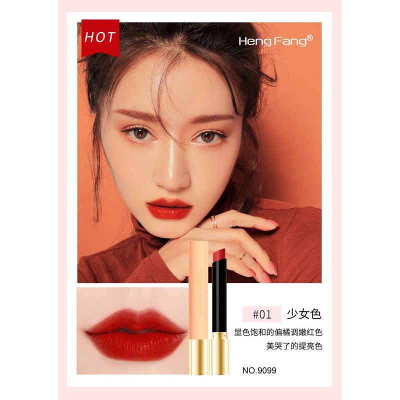 Heng Fang Pack of 5 Lipstick Soft Valvet Matte Colors