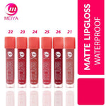 Meiya Matte Waterproof Long Lasting Lip Gloss 6Pcs Set