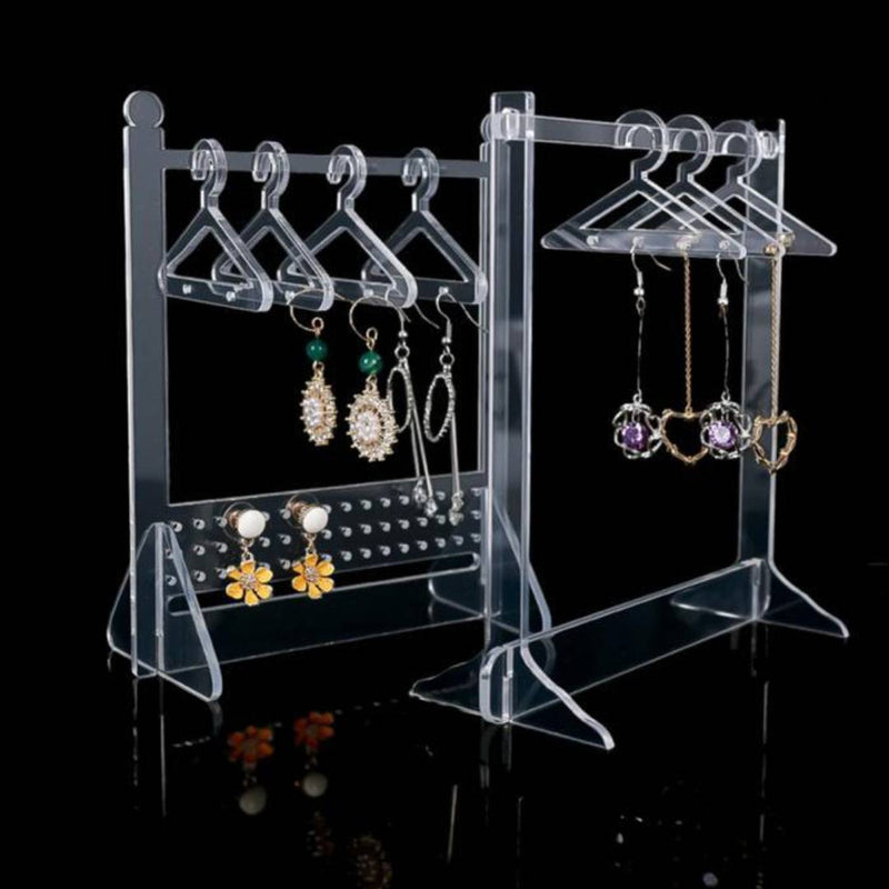 EARRING STAND ORGANIZER ACRYLIC WITH 8 MINI HANGERS