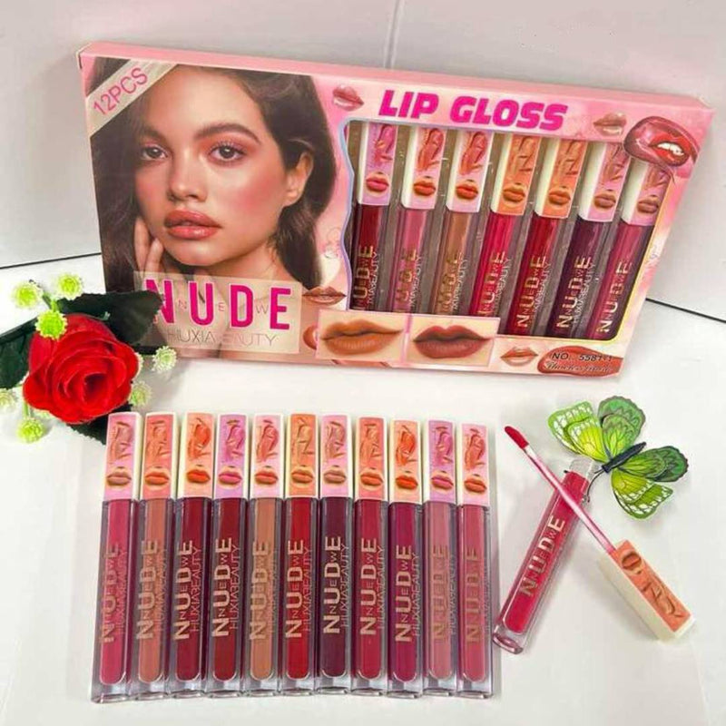 Huxia Beauty New Nude Shades Lip Gloss 12Pcs Set