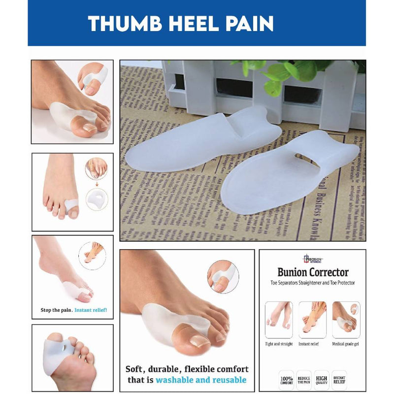 Silicone Thumb Heel Pain Pair Of Toe Splitter For Men & Women Soft Elastic Arc Adjuster For Day And Night Use